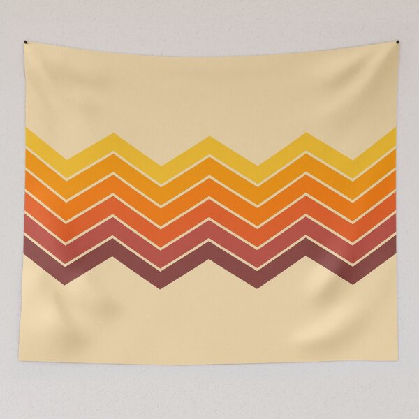 Item preview, 70s Retro Vintage Style Chevron Stripes Orange Yellow and Brown  designed and sold by tonymagnerart.