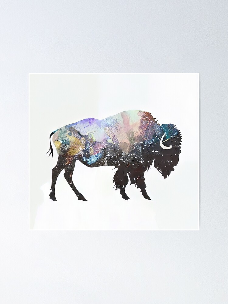 buffalo silhouette painting