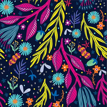 Artwork thumbnail, Colorful Botanical Pattern by DesignsArtColor