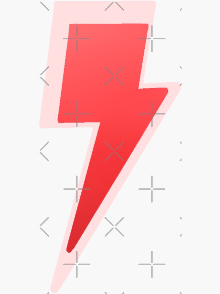 "Red Lightning Bolt" Sticker for Sale by PastelWing Redbubble
