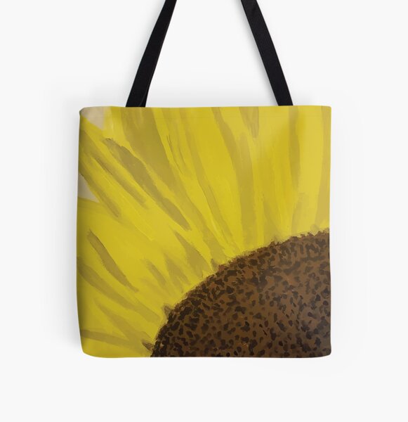 Painted Quarter Sunflower All Over Print Tote Bag