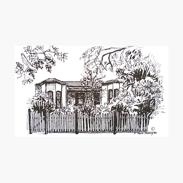 Item preview, Bellair St Kensington Melbourne. Pen sketch.  designed and sold by Elizabeth Moore Golding.