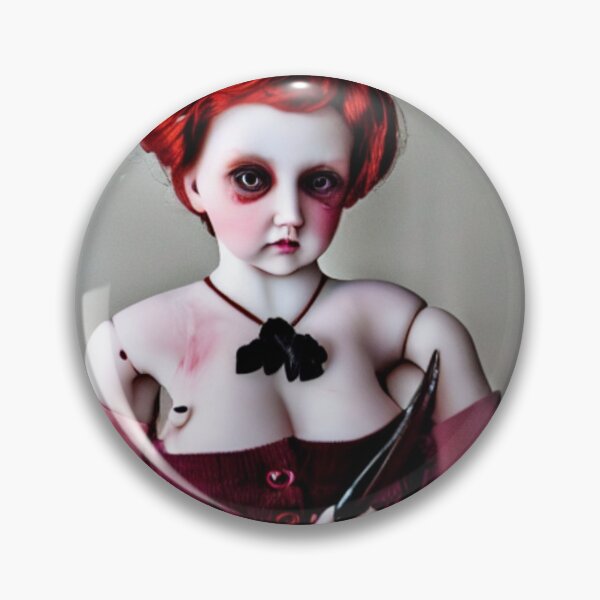 Item preview, Creepy porcelain doll in red designed and sold by dwhowe.