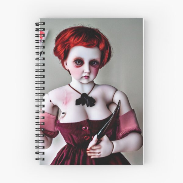 Item preview, Creepy porcelain doll in red designed and sold by dwhowe.