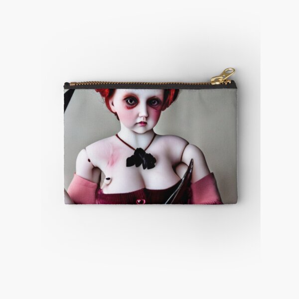 Item preview, Creepy porcelain doll in red designed and sold by dwhowe.