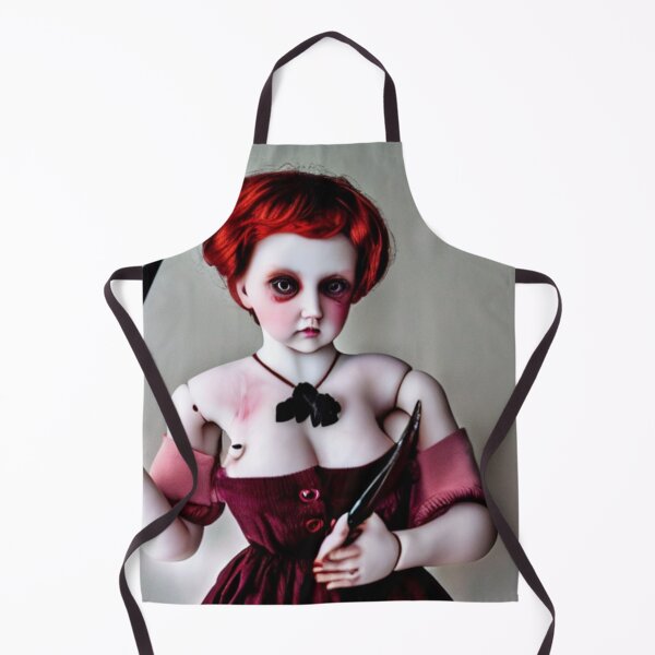 Item preview, Creepy porcelain doll in red designed and sold by dwhowe.