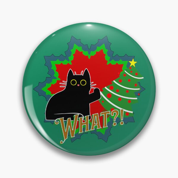 Item preview, Cat Pushing Christmas Tree | Guilty Kitty | Black Cat Pushing Tree designed and sold by Wavecrest Wearables.