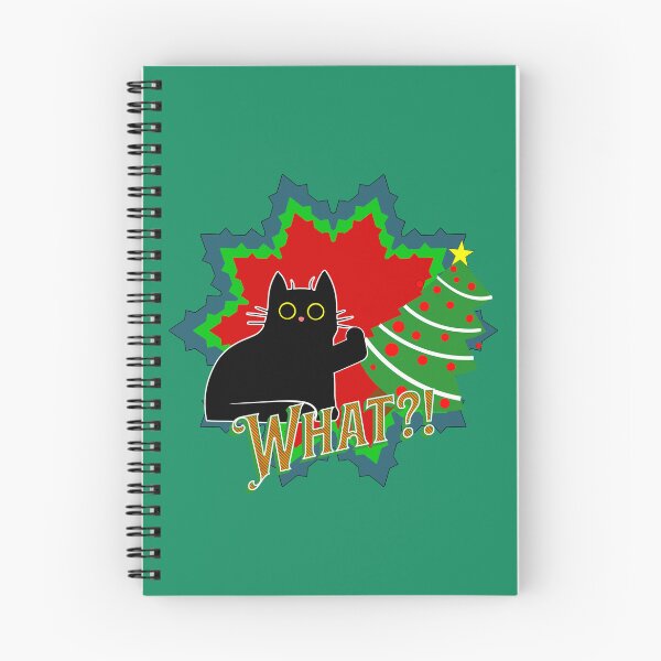 Artikelvorschau, Katze schiebt Weihnachtsbaum | Schuldige Miezekatze | Schwarze Katze, die Baum drückt entworfen und verkauft von Wavecrest Wearables.