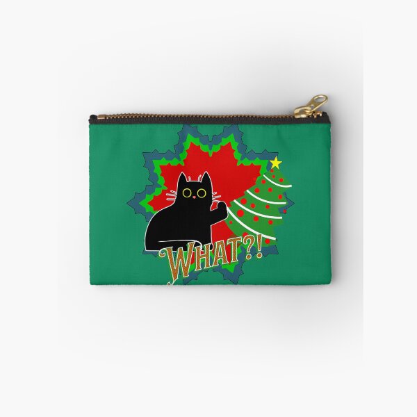 Item preview, Cat Pushing Christmas Tree | Guilty Kitty | Black Cat Pushing Tree designed and sold by Wavecrest Wearables.
