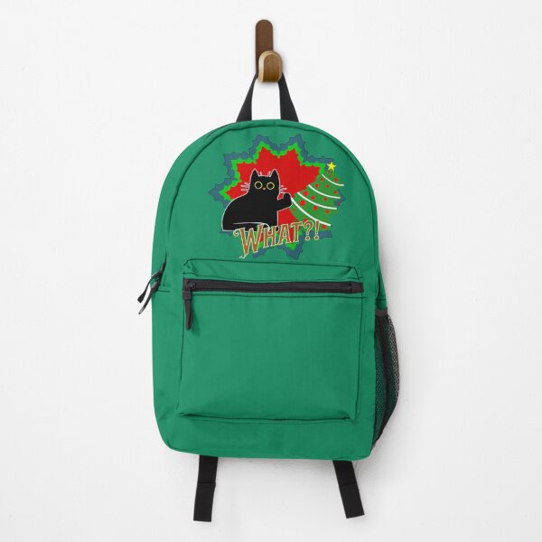 Item preview, Cat Pushing Christmas Tree | Guilty Kitty | Black Cat Pushing Tree designed and sold by Wavecrest Wearables.