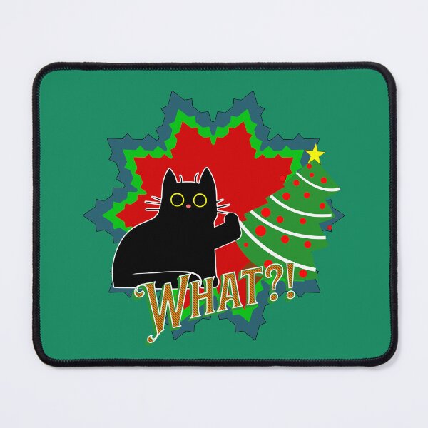 Item preview, Cat Pushing Christmas Tree | Guilty Kitty | Black Cat Pushing Tree designed and sold by Wavecrest Wearables.