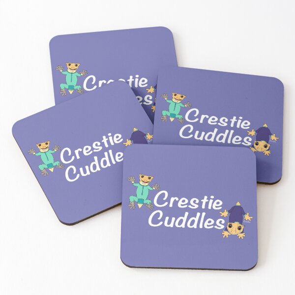 Item preview, Crestie Cuddles - Crested Gecko Cuddles - Crested Geckos in Pajamas - White Text & Very Peri designed and sold by EcoElsa.