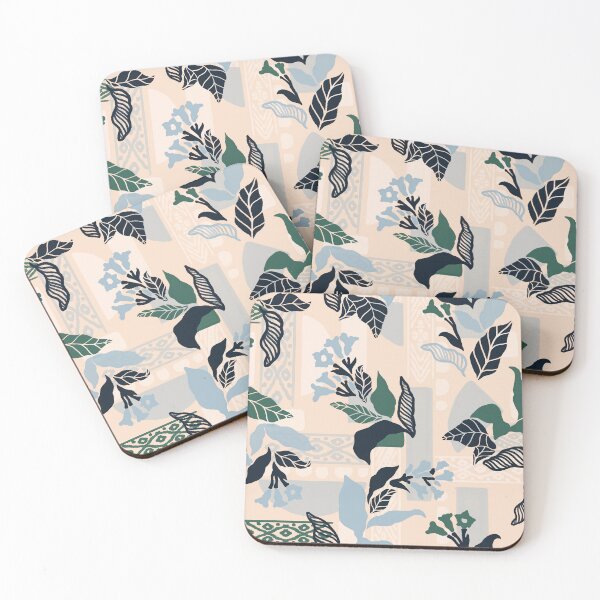 Item preview, Blue and Green Solid Flowers designed and sold by Carolina Diaz.