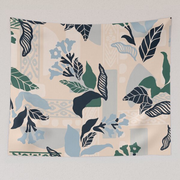 Item preview, Blue and Green Solid Flowers designed and sold by Carolina Diaz.