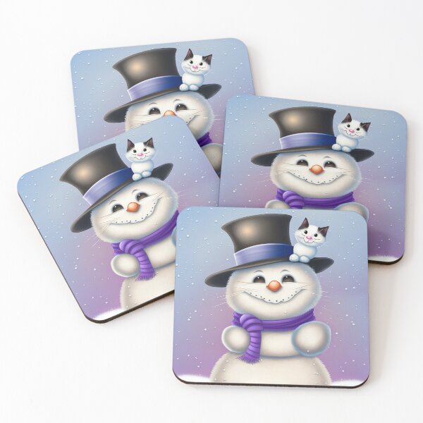 Item preview, Smiling Snowman with Kitten designed and sold by GummywormDesign.
