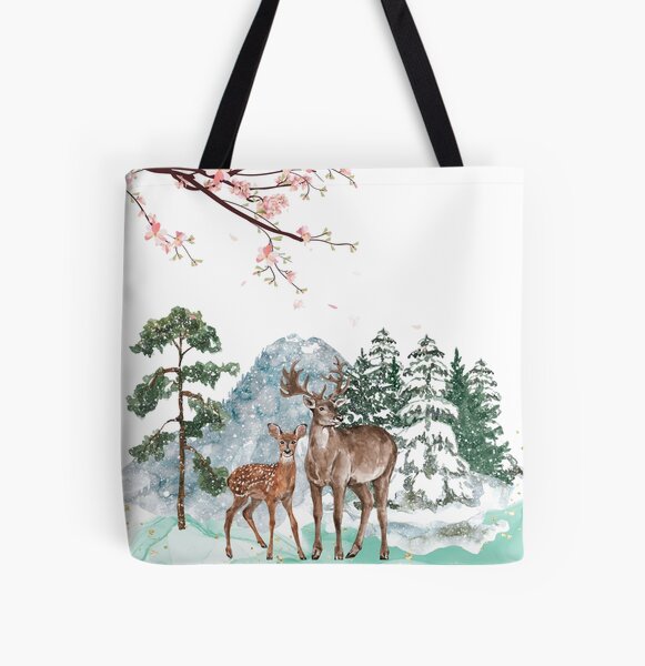 Christmas Reindeers ❆ All Over Print Tote Bag