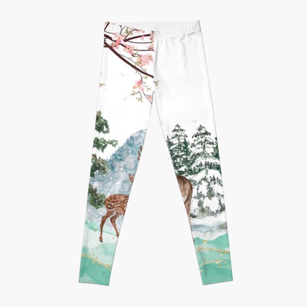 Couple of Deers in Winter Leggings