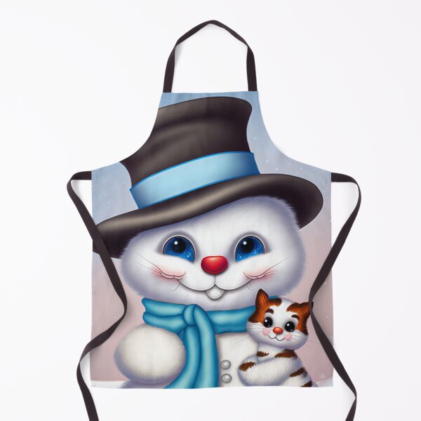 Item preview, Fuzzy Snowman holding Kitten designed and sold by GummywormDesign.