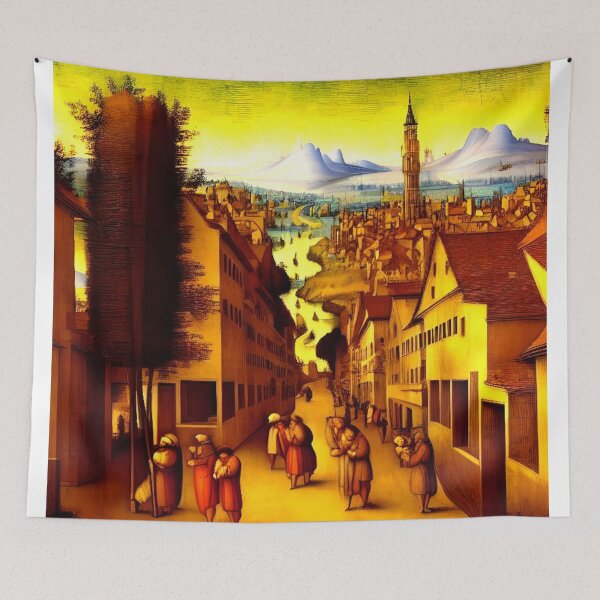 Item preview, city scene in the style Leonardo Da Vinci designed and sold by David-Howells.
