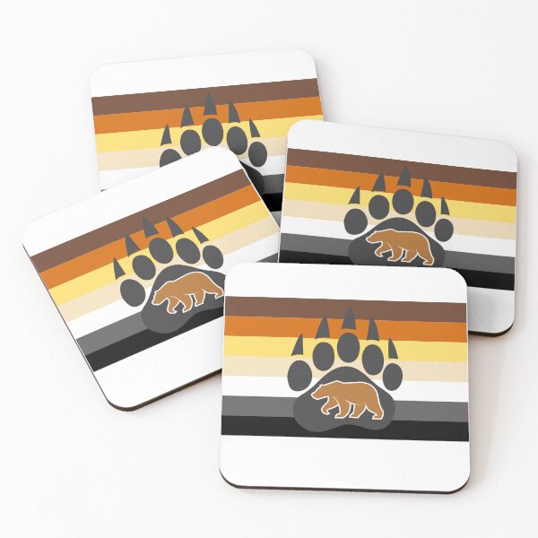Item preview, WOOFZ® Bear Claw Paw Brown Bears Pride Flag designed and sold by woofz.