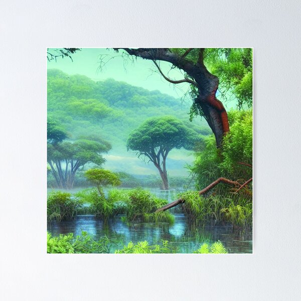Item preview, Green Landscape with trees, Sceney Nature designed and sold by NatureFood.