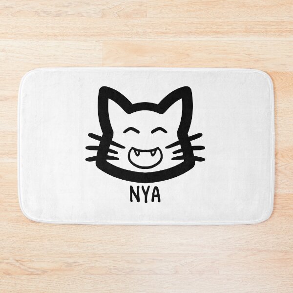 Item preview, Happy Nya Simple Cat Head Text designed and sold by kotastrophe.