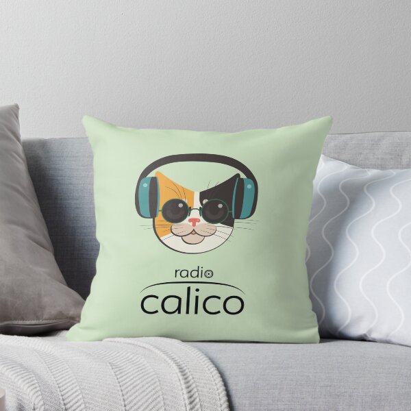 Item preview, Radio Calico: Cat Merch! Throw Pillow w/logo designed and sold by RadioCalico.
