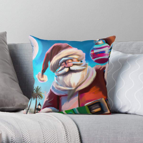 Southern California Santa Throw Pillow