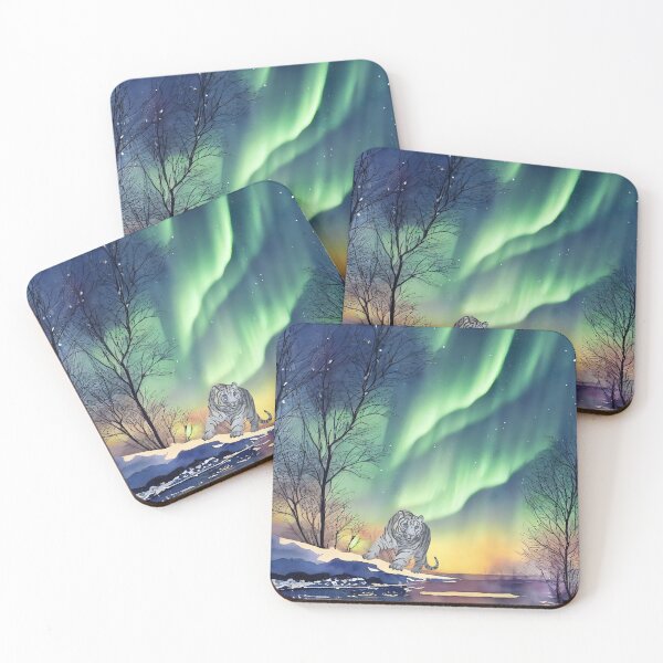 Item preview, Watercolor Northern Lights And Bengal designed and sold by virillanissa.