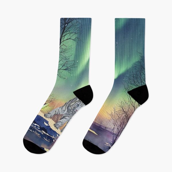 Item preview, Watercolor Northern Lights And Bengal designed and sold by virillanissa.