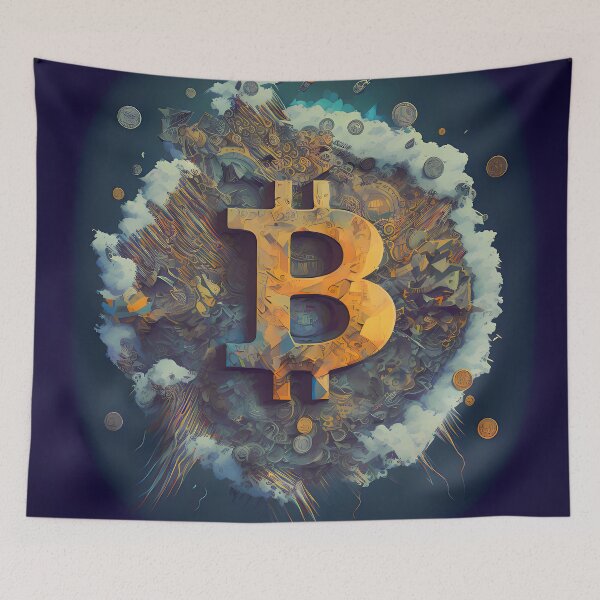 Item preview, Arte de la fantasía del logotipo de Bitcoin designed and sold by HodlerSqvad.