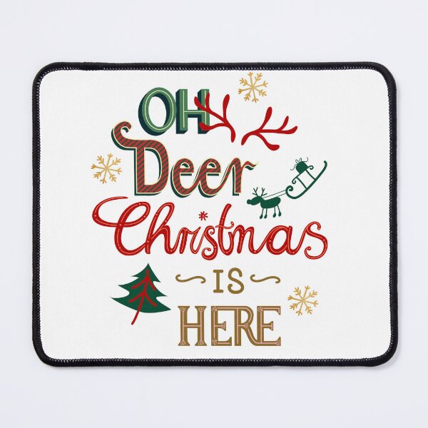 Item preview, Oh Deer Christmas is here... Quote and typography design designed and sold by papierquarell.