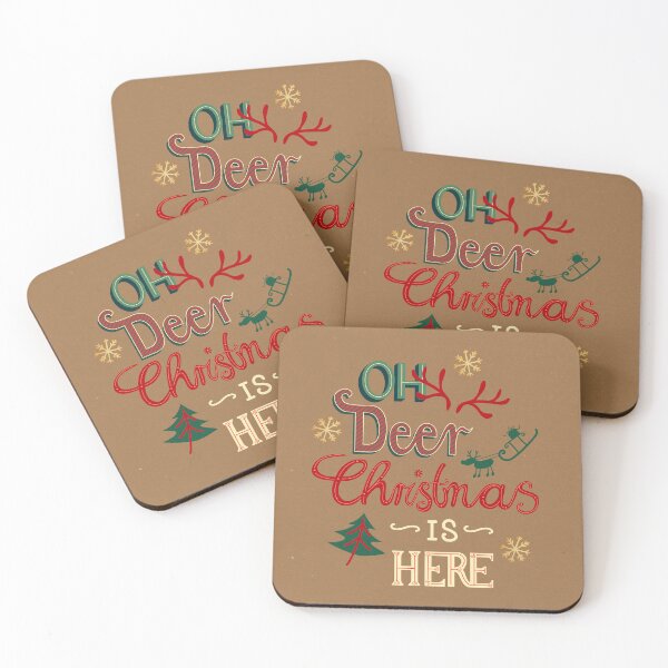 Item preview, Oh Deer Christmas is here... Quote and typography design designed and sold by papierquarell.