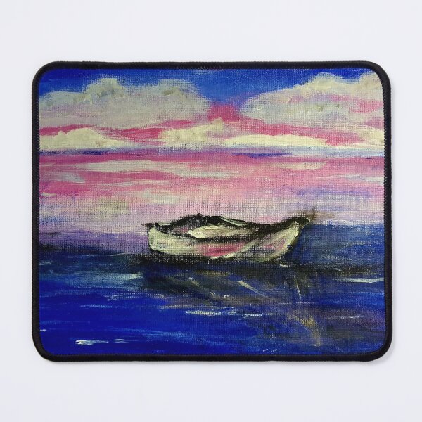 Item preview, Boat on the water acrylic painting designed and sold by WorldOfWendyArt.
