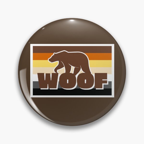 Item preview, WOOFZ® Brown Bear Silhouette Woof Pride Gay Flag designed and sold by woofz.