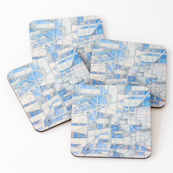Item preview, Minimalist Blue Art with Strokes and Lines Print designed and sold by Inomaly Art.