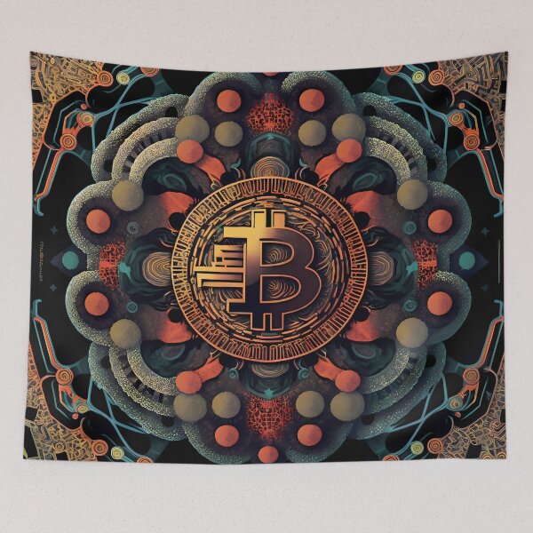 Item preview, Patrón de arte de fantasía de logotipo de Bitcoin designed and sold by HodlerSqvad.