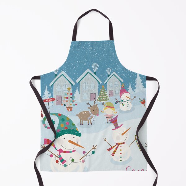 Item preview, Cute wintery landscape with the happy Snowmen having a Christmas party in the snowfall designed and sold by marina63.