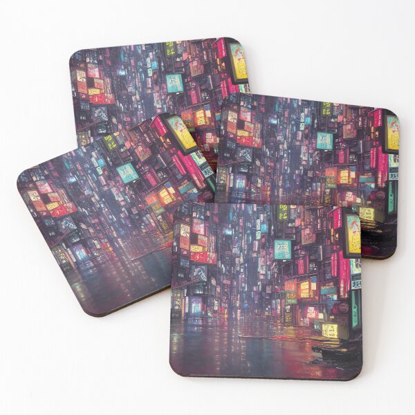 Item preview, Tokyo - Neon Lights Rainy Reflection Anime Scene Painting Sketch designed and sold by Y2Bot.