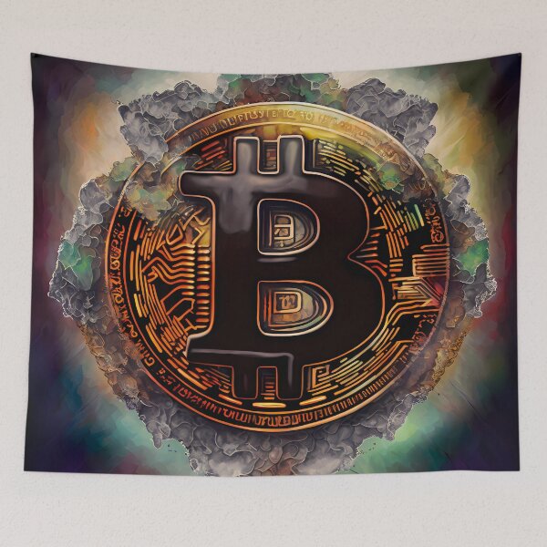 Item preview, Arte de la fantasía del logotipo de Bitcoin designed and sold by HodlerSqvad.