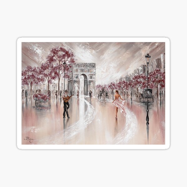 Aperçu de l'œuvre Scène d'amour de Paris, Arc de Triomphe, créée et vendue par BellasArtStudio.
