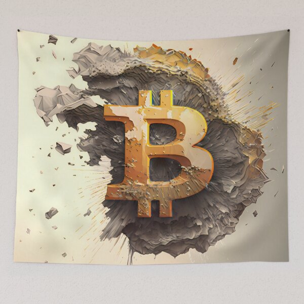 Item preview, Arte de la fantasía del logotipo de Bitcoin designed and sold by HodlerSqvad.