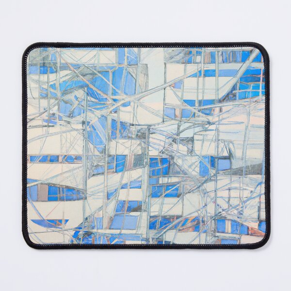 Item preview, Minimalist Blue Art with Strokes and Lines Print designed and sold by Inomaly Art.