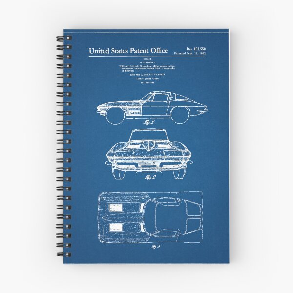 Item preview, 1963 Chevy Corvette Split Window Coupe Patent Drawing designed and sold by Michael Kessel.