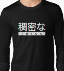Ästhetisches japanisches "THICC" -Logo Langarmshirt