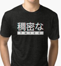 Aesthetic Japanese "THICC" Logo Tri-blend T-Shirt