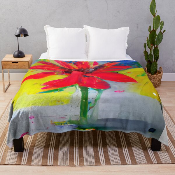 Item preview, Red flower abstract painting designed and sold by shrolts.