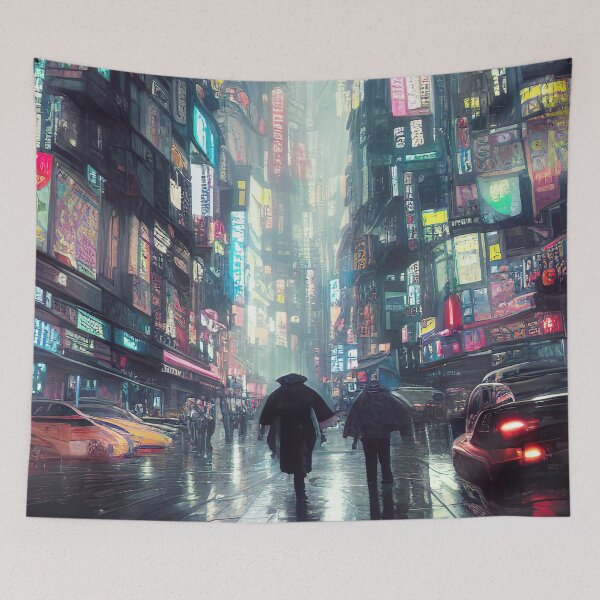 Item preview, Manhattan - New York Times Square Robots Walking in the Futuristic Cyberpunk City designed and sold by Y2Bot.
