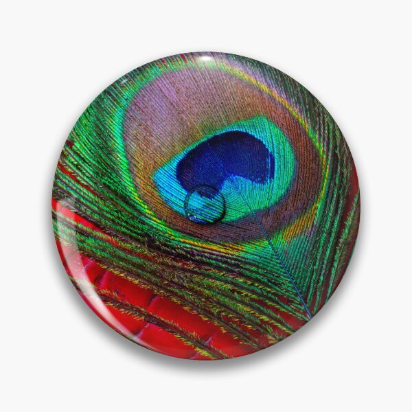 Item preview, Dew Drop On Peacock Feather On red Table designed and sold by Garry Gay.