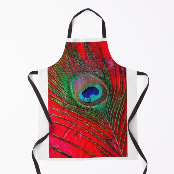 Item preview, Dew Drop On Peacock Feather On red Table designed and sold by Garry Gay.